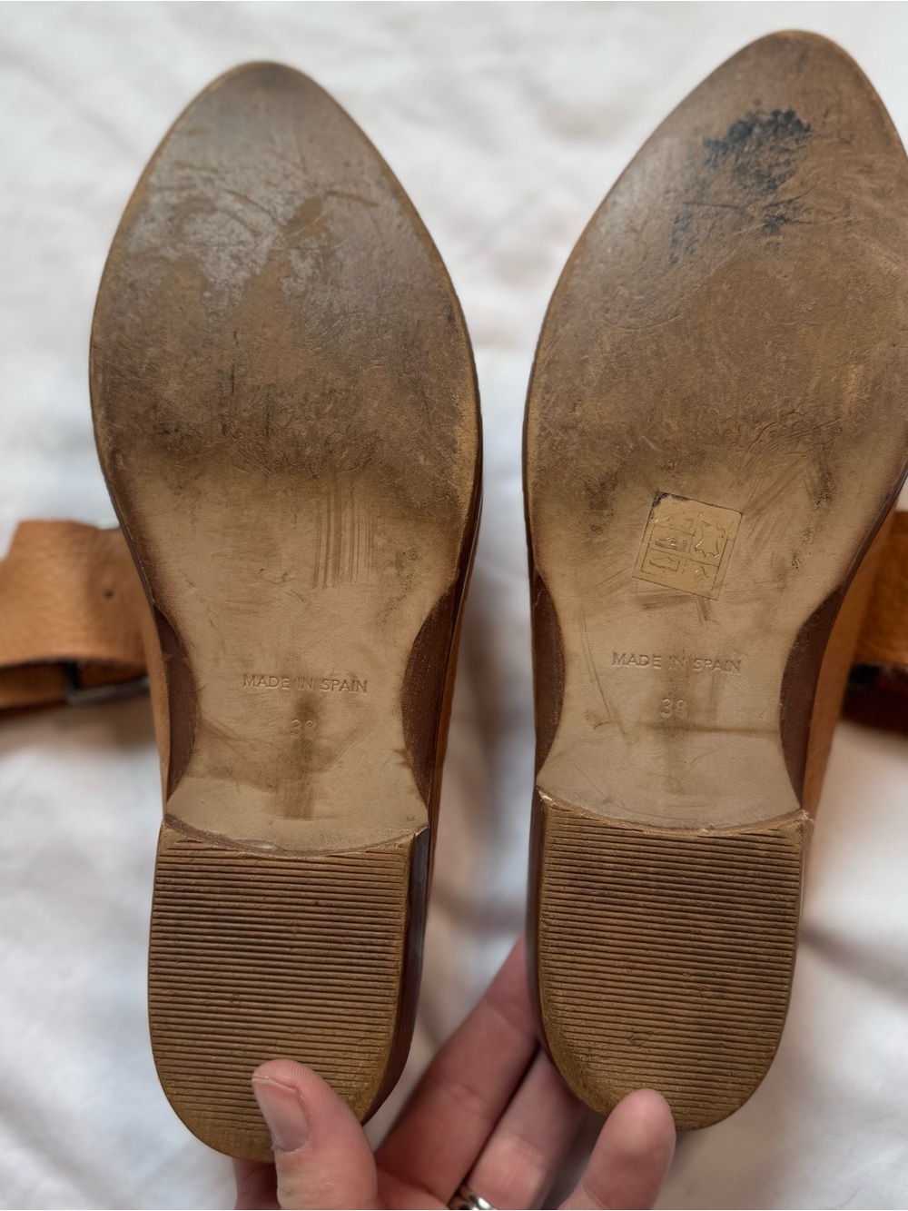 Free People Cognac Leather Pointed Buckle Mules - Picture 8 of 8